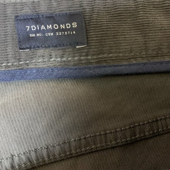 7Diamonds Clifton Slim Straight Gray Corduroy Pants 32x32 Stretch Casual Modern - Picture 4 of 6